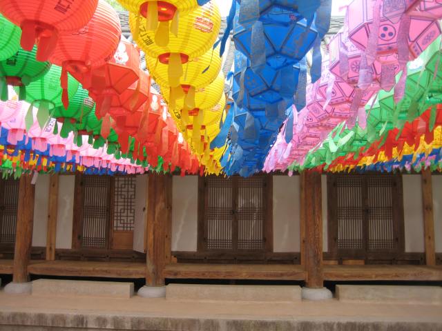 Colorful Buddhist hermitage