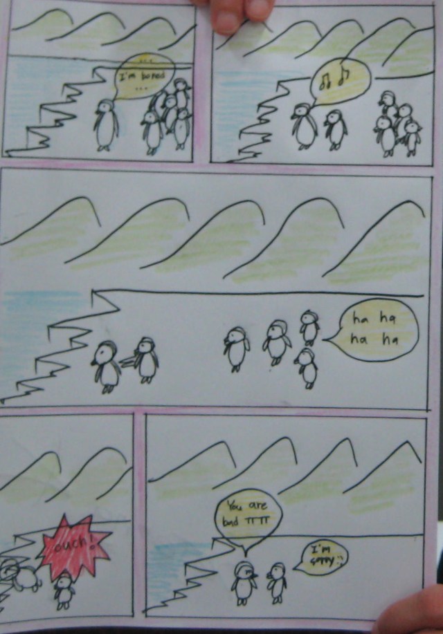 what one of my students produced in the comic strip lesson