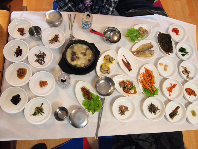 a typical Korean lunch